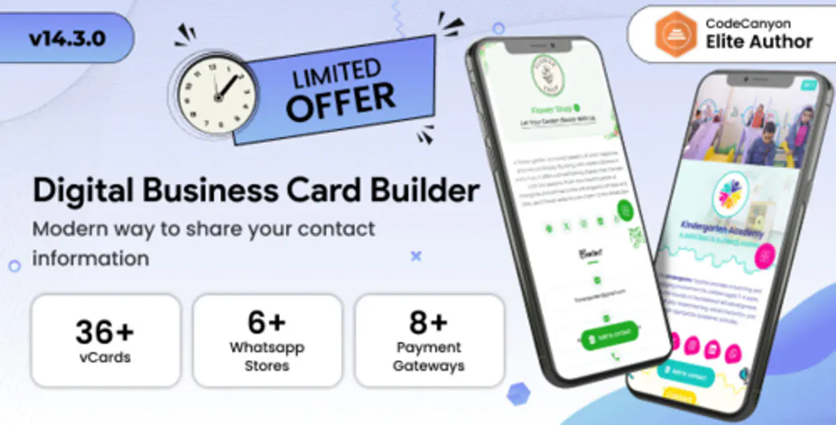 Infy vCard Saas : Digital Business Card Builder